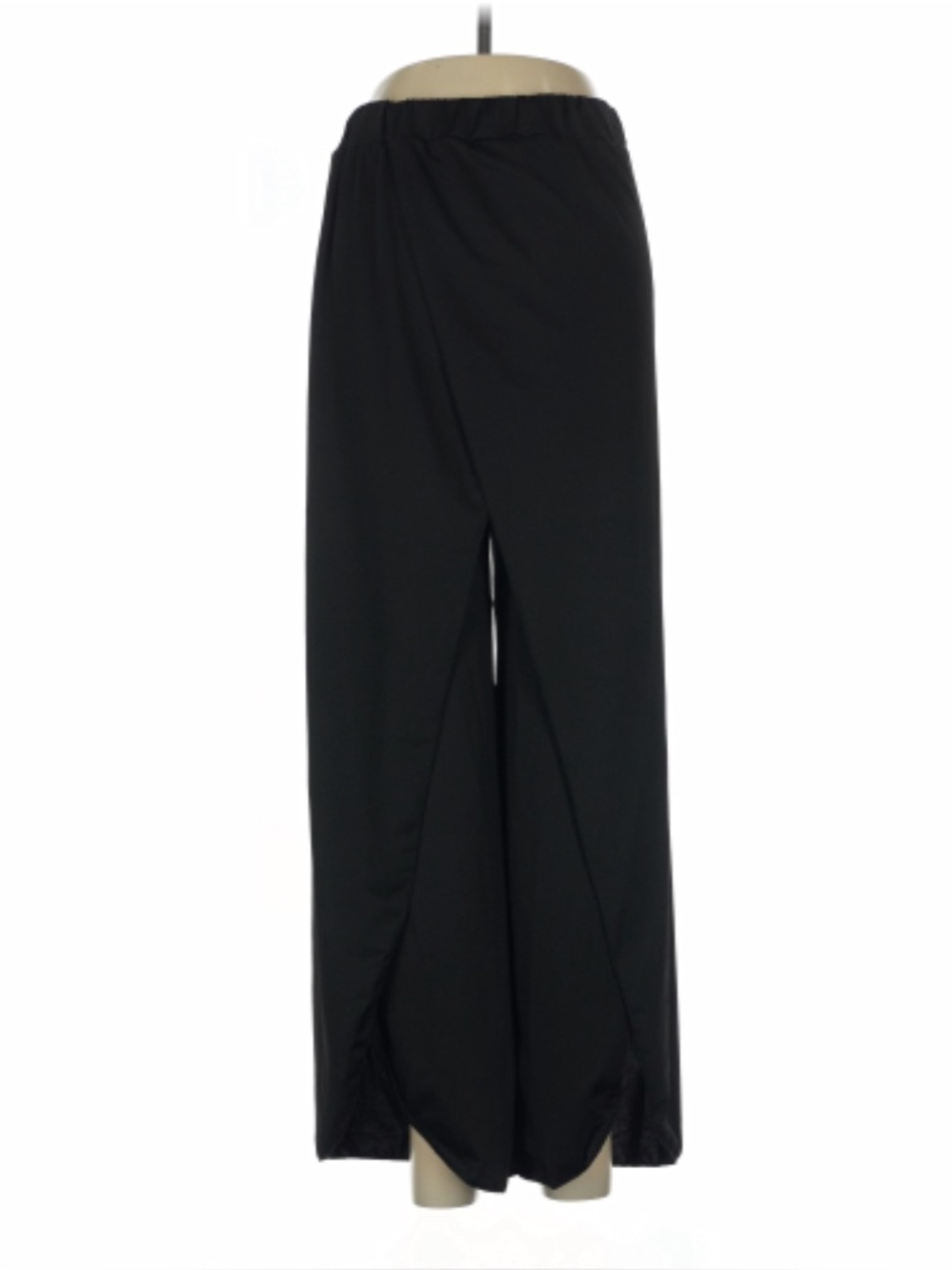 Black Wide Leg Split Pants
